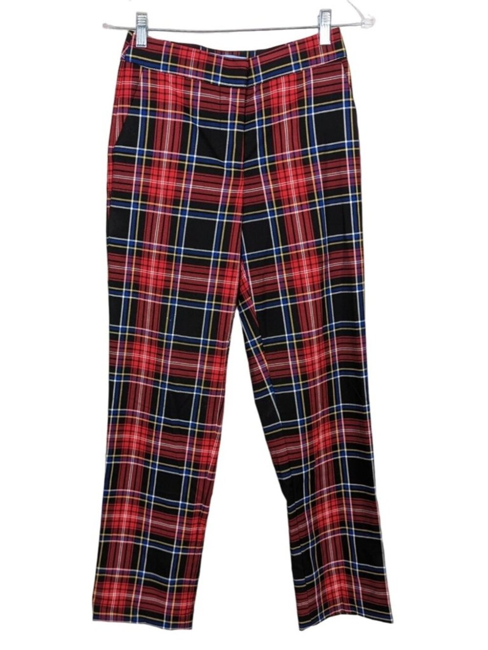 Draper James RSVP women's straight red plaid pants size XS